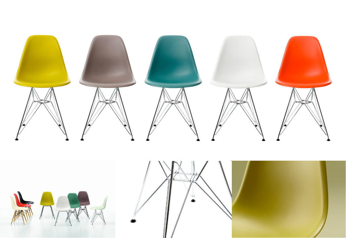 Eames Plastic Side Chair DSR Ontwerp door Charles en Ray Eames